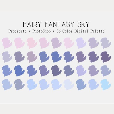 Clip Studio Paint Color Palette, Nighttime Color Palette, Fantasy Colour Palette, Fantasy Color Palette, Procreate Colour Palette, Digital Color Palette, Fantasy Sky, Soft Color Palette, Purple Color Palette