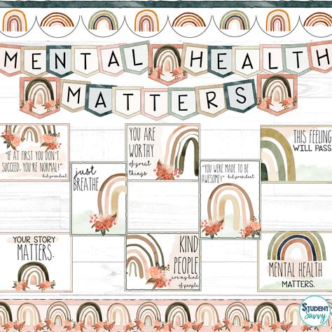 Mental Health Month Bulletin Board Ideas, Mental Health Board Ideas, Mental Health Booth Ideas, Mental Health Photobooth Ideas, Mental Health Fair Booth Ideas, May Mental Awareness Month, Mental Health Bulletin Board Ideas, Mental Health Classroom, Mental Health Bulletin Board