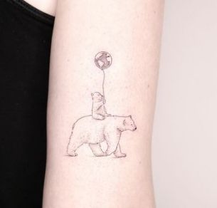 Motherhood Polar Bear Tattoo Mother Son Bear Tattoo, Simple Mama Bear Tattoo, Mom And Baby Bear Tattoo, Mamma Bear Tattoo Ideas, Momma Bear And Cubs Tattoo, Cute Polar Bear Tattoo, Mama And Baby Bear Tattoo, Mamma Bear Tattoo, Bear And Cub Tattoo