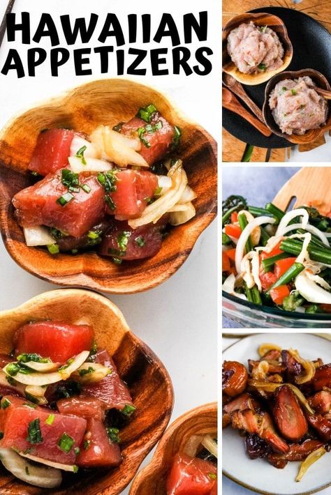 Hawaiian Vegetarian Recipes, Hawaiian Dips Appetizers, Hawaiian Hors D’oeuvres, Hawaiian Pupus Appetizers, Tiki Food Ideas, Luau Appetizers Appetizer Ideas, Polynesian Appetizers, Local Hawaiian Food Recipes, Hawaii Appetizers