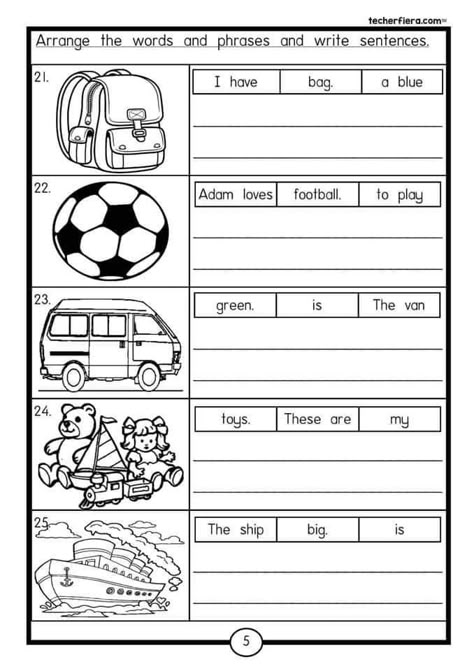 Write A Sentence About The Picture, Positional Words Kindergarten, Writing Sentences Kindergarten, Writing Worksheets Kindergarten, Ingles Kids, Reading Comprehension Kindergarten, Grammar For Kids, Kindergarten Reading Worksheets, English Activities For Kids