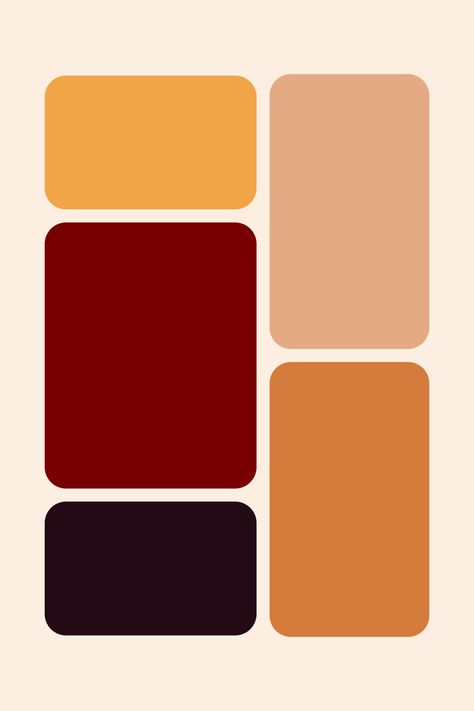 Embrace the warmth of autumn with this stunning color palette! 🍂 From a rich red to cozy orange, this autumn color combination is perfect for home decor, fashion, or any project that needs a touch of fall aesthetic. Let this fall color combo inspire your creativity!  Franzi Speer | Graphic Design | Pattern Design | Mockups Colour Palette Orange, Autumn Graphic Design, Autumn Color Scheme, Yellow Office, Autumn Color Palette, Room Color Combination, Red Color Combinations, Color Palette Inspiration, Black Color Palette