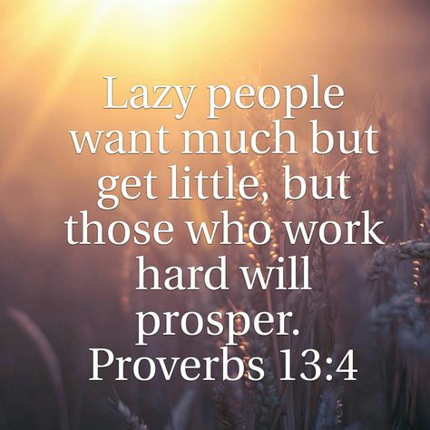 Lazy people want much but get little, but those who work hard will prosper. Proverbs 13:4 Quotes About Lazy People At Work, Lazy Women Quotes, Lazy People Quotes Working Hard, Get A Job Quotes Lazy, Lazy Quotes People, Quotes About Lazy People, Quotes For Lazy People, Laziness Quotes, Lazy People Quotes