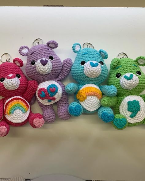 Care Bears 🐻 ❤️💙💜💛💚🧡 Hand made with love 💕 #handmade #crochet #carebears #shoplocalkc #smallbusiness #kansascity Crochet Carebears, Care Bears, Made With Love, Handmade Crochet, With Love, Bears, Hand Made, Crochet