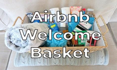 Vrbo Gift Basket Ideas, Airbnb Welcome Basket, Welcome Basket Ideas, Airbnb House Rules, Anniversary Gift Baskets, Airbnb Tips, Happy Anniversary Gifts, Airbnb Reviews, Airbnb Hosting