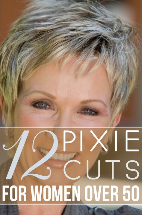 Who says you must have boring hair when you turn 50? Ready to join the pixie club? The most up-to-date trends are coming your way! Pixie cuts for women over 50 are your best bet, if you want to look trendy, youthful and beautiful. Choose the one for you! Pixie Cuts For Women Over 50, Pixie Haircuts For Women Over 60, Pixie Haircut For Older Women Over 60, Short Hair For Women Over 50, Pixie Over 50, Pixie Cut With Highlights, Easy Short Haircuts, Short Hair Model, Pixie Bob Haircut