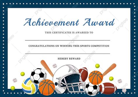 Sports Certificate Design, Certificate Of Marriage, Sports Certificate, Emo Designs, Cartoon Sports, Certificate Of Achievement Template, Office Templates, Multiplication Chart, Certificate Design Template