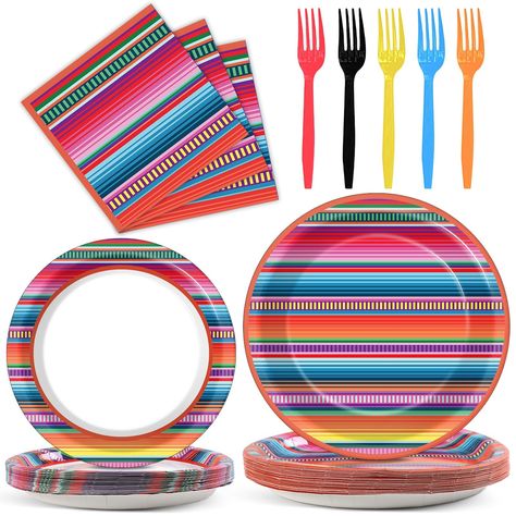 PRICES MAY VARY. 【Package Contents】This Christmas theme party supplies can serve 25 people, including 25 pieces plate（9"/23cm）, 25 pieces plate（7"/18cm）,25 pieces napkin(33cm), 25 pieces forks. The Christmas Candy Cane Striped party favors are enough to decorate your party 【Premium Quality】Our disposable Christmas Peppermint paper plates are made of thick and durable material that is non-toxic, environmentally safe, waterproof and non-harmful to the body; Christmas napkins are tough and soft; th Party Plates And Napkins, Mexican Themed Weddings, Christmas Peppermint, Christmas Paper Plates, Mexican Serapes, Striped Decor, Fiesta Theme Party, Mexican Party Theme, Taco Party