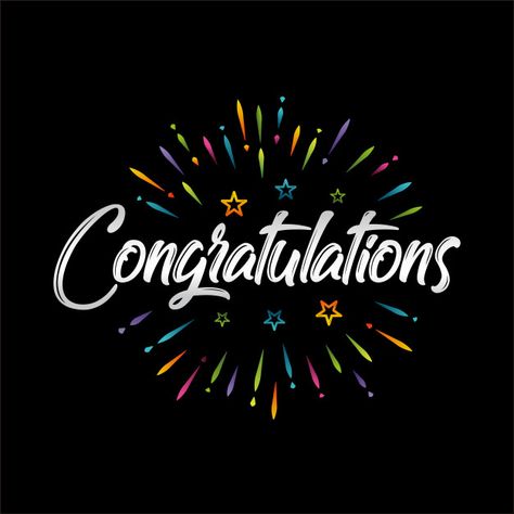 Congratulations lettering vector illustration for greeting Premium Vector | Premium Vector #Freepik #vector # # # # Congratulations Gif, Good Wishes Quotes, Compliment Words, Congrats Quotes, Congratulations Images, Congratulations Photos, Congratulations Quotes, Cute Images For Dp, Happy Graduation