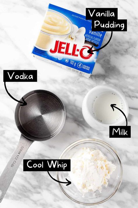 Vanilla Pudding Shots - The Littlest Crumb Pudding Shots With Vodka, Shots With Vodka, Vanilla Pudding Shots, Birthday Cake Vodka, Rumchata Pudding Shots, Cake Vodka, Whipped Cream Vodka, Pudding Shots, Creamy Pudding