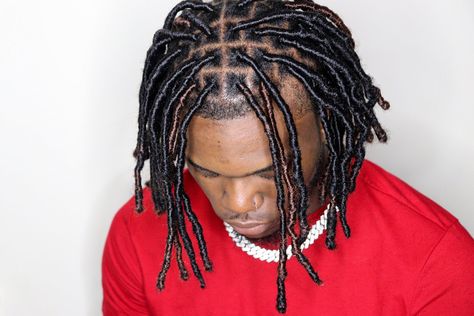 Faux Locs Tutorial {No Crochet} - The Glamorous Gleam % Faux Locs On Men, Faux Locs Hairstyles For Men, Mens Faux Locs, Crochet Faux Locs Hairstyles, Locs On Men, Faux Locs Tutorial, Locs Tutorial, Faux Dreadlocks, Dreadlocks Men