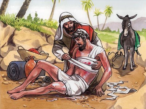 FreeBibleimages :: The Good Samaritan :: A parable about an injured man and those who did or didn't come to his aid (Luke 10:25-37)