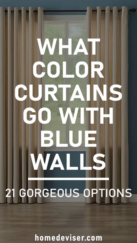 What Color Curtains Go With Blue Walls? (21 Gorgeous Options)! Looking for the perfect curtain color to complement your blue walls? Look no further! We've compiled a list of 21 curtain colors that will give you ideas for what color curtains go with blue walls. From bold and bright to soft and subtle, these colors will transform your room and make your blue walls pop. Check out our list and find your perfect match! Blue Room Paint, Blue Curtains Bedroom, Blue Curtains Living Room, Light Blue Rooms, Light Blue Houses, Dark Blue Rooms, Curtain Colors, Light Blue Living Room, Light Blue Sofa