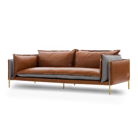 Modern Leather Chesterfield Sofa, Modern Leather Couch, Sleek Sofa, Leather Sofa Living, Two Couches, Luxury Sofa Modern, Modern Industrial Furniture, Italian Leather Sofa, Luxury Furniture Sofa