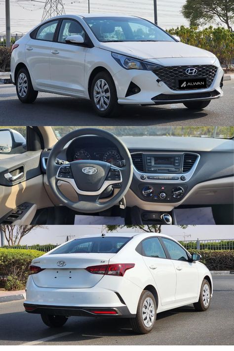 2023 Hyundai Accent (White) For Sale at Alwan Global Accent Car, Korean Cars, Black Honda, White Car, Compact Cars, Hyundai Accent, Latest Cars, Car Stuff, Dream Life