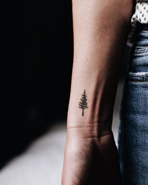 Cabin Tattoo, Pine Tattoo, Saved Tattoo, Hiking Tattoo, Forest Tattoos, Wrist Tattoos For Women, Modern Tattoos, Dainty Tattoos, Nature Tattoos