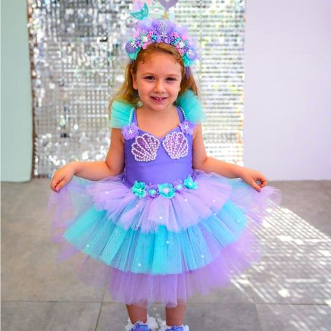 purple baby dress / baby costume / first birthday dress / 1 st birthday dress / ariel disney costumes / for girl dress Girls Mermaid Costume, Mermaid Party Dress, Costume Mermaid, Skirt Mermaid, Tail Mermaid, Purple Girls Dress, Kids Skirt, Mermaid Kids, Ariel Dress