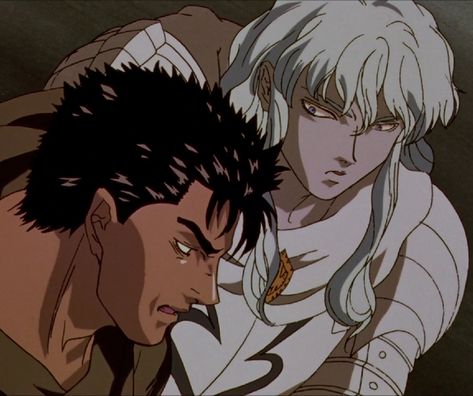 Berserk Griffith, Guts And Griffith, Anime, White, Black, Art