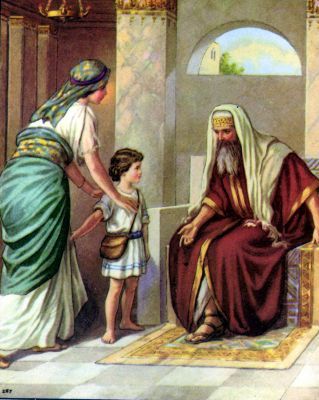 Hannah, Samuel and Eli Samuel Bible Story, Hannah Bible, Samuel Bible, Treasures In Heaven, Bible Drawing, Bible Illustrations, Bible Crafts For Kids, Bible Pictures, Biblical Art