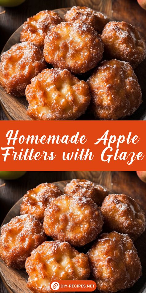 Make homemade apple fritters with this easy recipe! Soft, apple-filled fritters fried to perfection and topped with a sweet vanilla glaze. A delicious treat for any occasion! Homemade Apple Fritters Easy, Air Fried Apple Fritters, Fried Apple Fritters Recipe, Apple Fritters Recipe Easy Fried, Baked Apple Fritters Oven, Apple Fritters Bites Recipe, Apple Fritters Recipe Air Fryer, Apple Fritters Recipe Easy, Baked Apple Fritters Recipe