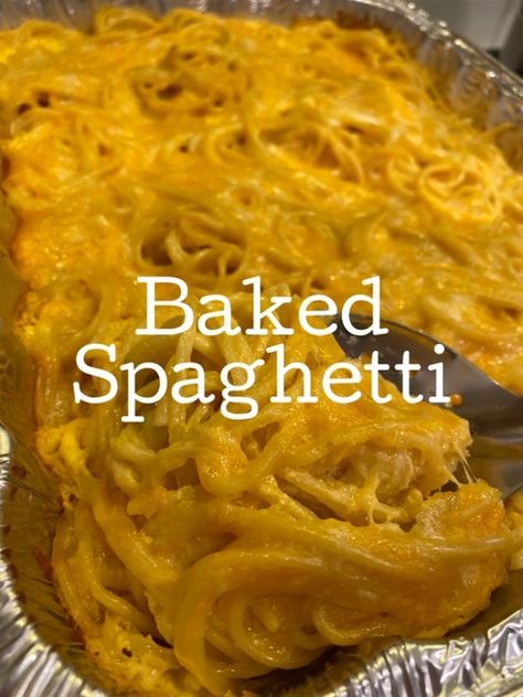 Spaghetti Mac And Cheese Baked, Baked Macaroni And Cheese With Spaghetti Noodles, Baked Cheese Spaghetti, Spagetti Noodle Mac And Cheese, Spaghetti And Cheese Recipe, Baked Spaghetti And Cheese, Spaghetti Mac And Cheese, Creamy Baked Spaghetti, Spaghetti And Cheese