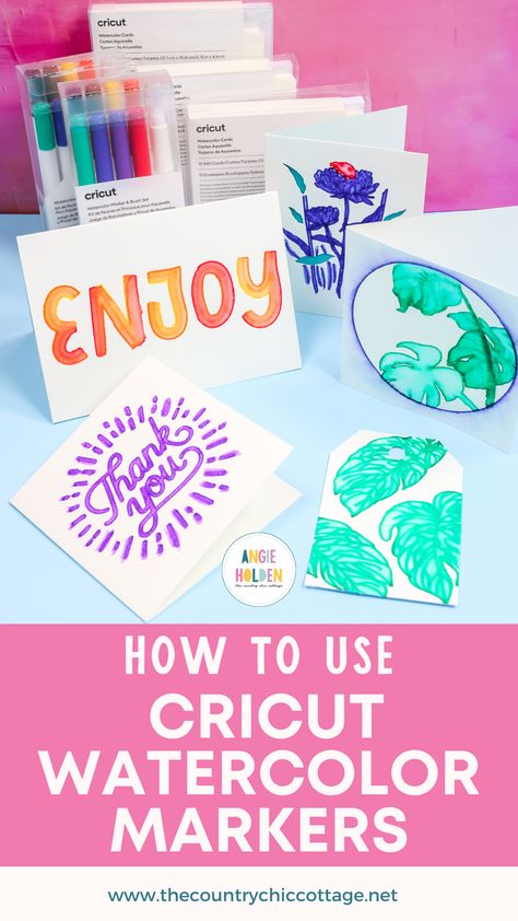 Cricut Joy Watercolor Cards, Cricut Water Color Cards, Cricut Watercolor Project, Watercolor Cricut Projects, Cricut Watercolor Markers, Cricut Watercolor Cards, Cricut Markers Projects, Cricut Watercolor, Cricut Materials