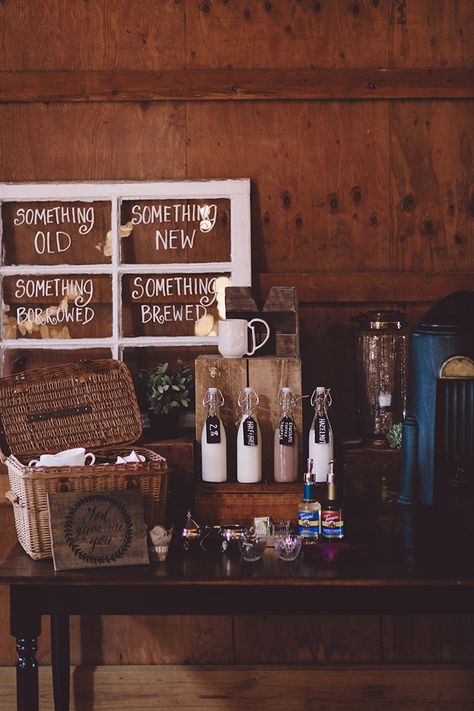 Wedding Coffee Station, Coffee Station Wedding, Christmas Tree Farm Wedding, Coffee Bridal Shower, Beverage Stations, Tree Farm Wedding, Coco Bar, Coffee Bar Wedding, Breakfast Wedding