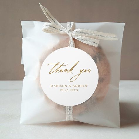 Elegant Gold Calligraphy Wedding Thank You Classic Round Sticker Rehearsal Dinner Favors, Rehearsal Dinner Decorations, Wedding Stickers Labels, Romantic Heart, Script Typography, Calligraphy Wedding, Dinner Decoration, Favor Labels, Wedding Favor Bags