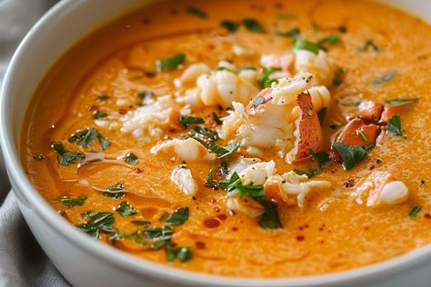 The Best Crab Bisque Leftover Lobster Recipes, Leftover Lobster, Crab Bisque Recipe, Gourmet Comfort Food, Bisque Soup Recipes, Crab Chowder, Cozy Food, Shrimp Bisque, Bisque Soup