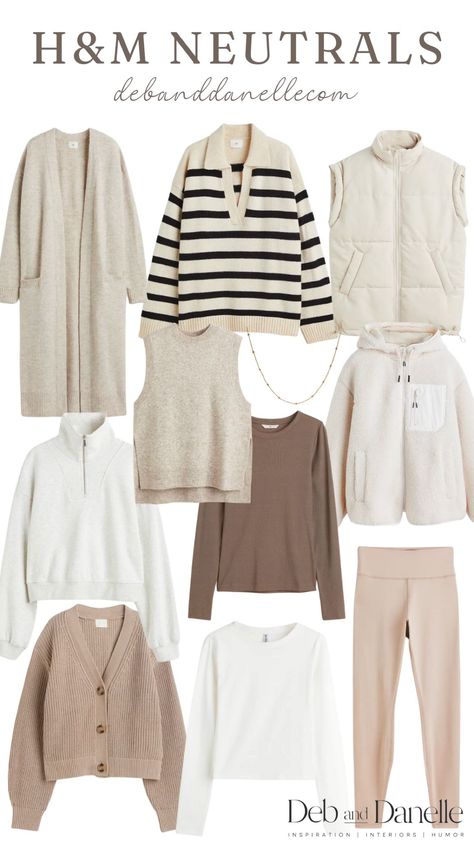 H&m Basics, Closet Minimalista, Neutral Aesthetic Outfits, Outfit Ideas Cozy, Boston Clogs Outfit, Beau Hijab, Cozy Outfit Ideas, Hm Outfits, Vsco Outfits