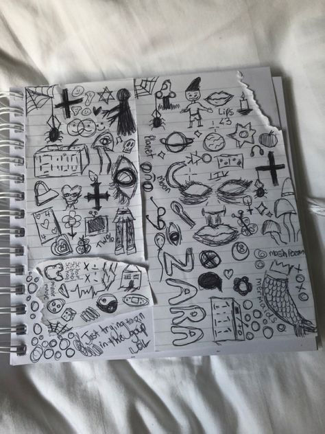 Grunge Doodles Journals, Doodles Indie, Doodle Pages Grunge, Vent Drawing Ideas, Vent Book Ideas, Vent Sketchbook, Vent Doodles, Indie Doodles, Vent Notebook