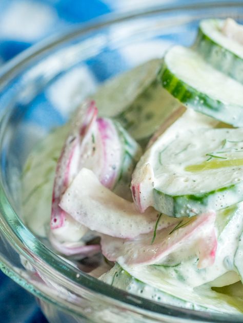 Sour Cream Cucumber Salad, Cream Cucumber Salad, Hungarian Cucumber Salad, Creamed Cucumber Salad, Dill Cucumber Salad, Salad With Sour Cream, Dill Cucumber, Dill Salad, Cucumber Dill Salad