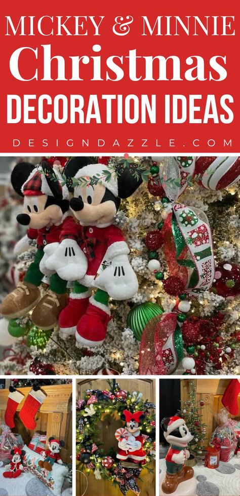 From Christmas Trees to Mantels, we’ve compiled a list of some of the most beautiful and unique Mickey and Minnie Christmas decorating ideas. Disney Christmas Party, Mickey And Minnie Christmas, Mickey Minnie Christmas, Mickey Mouse Christmas Tree, Neighbor Gift Ideas, Holiday Party Recipes, Disney Christmas Decorations, Disney Christmas Tree, Traditions To Start