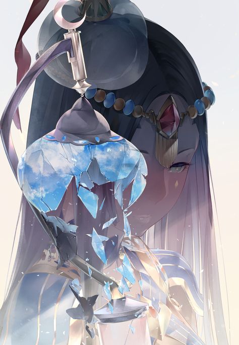 Fuyajou no Caster  - Fate/Grand Order - Image #2239317 - Zerochan Dark Skinned Anime, Inspirational Illustration, Fate Anime Series, Fate Series, Fate Stay Night, Art Website, Caster, Portrait Art, Anime Images