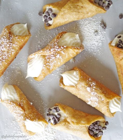 Gluten-Free Vegan Cannoli’s Vegan Cannoli, Dessert Restaurant, Vegan Pastries, Gluten Free Pastry, Gluten Free Sweets, Gluten Free Treats, Vegan Dessert Recipes, Peanut Free, Vegan Treats