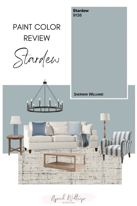 Sherwin Williams Blue Living Room, Stardew Blue Sherwin Williams, Sw Stardew Bedroom, Wherein Williams Stardew, Popular Sherwin Williams Paint Colors Living Rooms, Sherwin Williams Kitchen Colors, Sherwin Williams Meditative, Sherman Williams Stardew, Stardew Paint Sherwin Williams