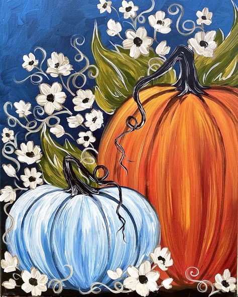 Fall Pumpkins 2023, Fall Painting Canvas Ideas, Fall Paintings Pumpkins, Fall Painted Canvas Ideas, Fall Diy Painting Ideas, Fall Simple Painting Ideas, Paint Night Fall Ideas, Acrilic Paintings Ideas Fall, October Acrylic Painting Ideas