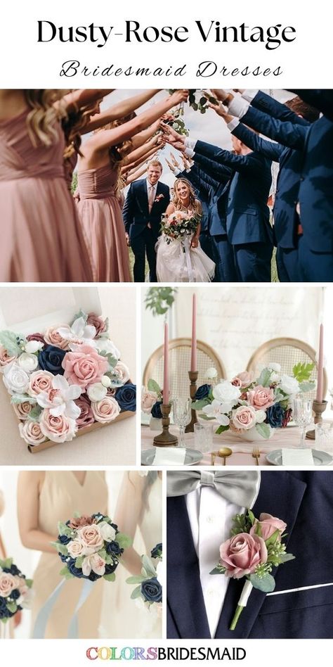 Desert Rose And Dusty Blue Wedding, Navy Blue And Dusty Rose Wedding Centerpieces, Dusty Rose And Navy Blue Wedding Flowers, Light Pink And Navy Blue Wedding, Dust Rose And Navy Blue Wedding, Dusty Rose Wedding Groomsmen, Dusty Rose And Navy Blue Bouquet, Old Rose And Navy Blue Wedding Motif, Dusky Rose And Navy Wedding