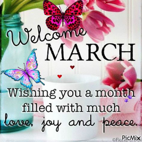 Animated Welcome March Image Pictures, Photos, and Images for Facebook, Tumblr, Pinterest, and Twitter Hello March Images, Birthday Month Quotes, March Images, Welcome March, New Month Wishes, March Quotes, New Month Quotes, Wallpaper For Facebook, Month Quotes