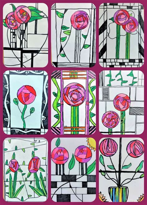 St Brigids Day Art For Kids, Scottish Art For Kids, Scotland School Project, Irish Art For Kids, Spring Art Ideas, Scottish Artists For Kids, Spring Art Primary School, Art Ks2, Mackintosh Rose