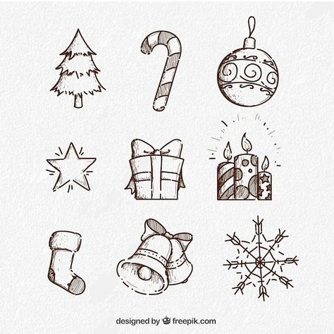 Vector sketchy collection of christmas e... | Premium Vector #Freepik #vector #christmas-drawings #christmas-sketch #christmas-handdrawn #jingle-bells Christmas Finger Tattoo, Mini Christmas Doodles, Xmas Tattoo Design, Small Christmas Designs, December Flash Tattoo, Tiny Christmas Tattoo, Subtle Christmas Tattoo, Cute Christmas Tattoos, Christmas Flash Tattoo Sheet