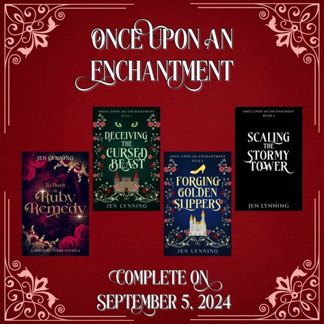 Welcome to the Once Upon an Enchantment Series! This series of fairy tale retellings will be done at three books plus a prequel novella, and all but the final novel are out now! The last book, Scaling the Stormy Tower, has it's big cover reveal in just a couple days! ~Book 0.5~ To Hunt a Ruby Remedy (also part of the Bound By Flame novella series) - Little Red Riding Hood retelling with a grumpy dragon-shifter and a sunshine baker. ~Book 1~ Deceiving the Cursed Beast - Slow burn Beauty and... Cinderella Retelling, Beauty And The Beast Retelling, Dragon Shifter, Steamy Romance Books, Steamy Romance, Fairy Tale Books, Romance Series, Slow Burn, Fantasy Romance