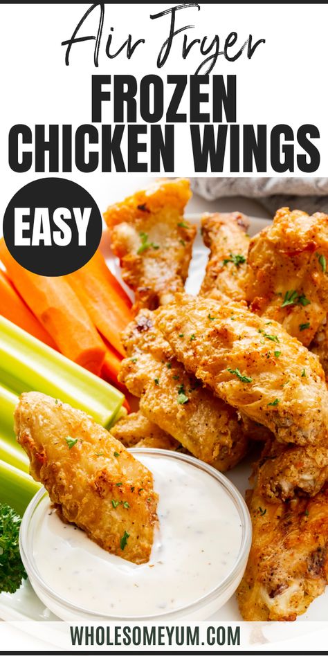 Frozen Chicken Wings In The Air Fryer Best Air Fryer Wings Crispy, Frozen Wing Recipe, Air Frying Chicken Wings, How To Cook Chicken Wings In Air Fryer, Frozen Air Fryer Chicken Wings, Air Fryer Frozen Wings, Air Fry Frozen Wings, Best Chicken Wings Recipe Air Fryer, Wings In Air Fryer Frozen