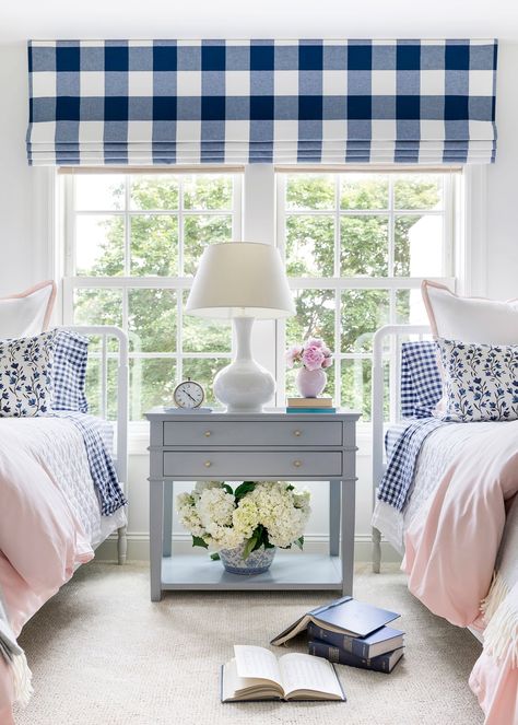 Pretty and Preppy Girls Room | Bria Hammel Interiors Preppy Girls Room, Twin Girl Bedrooms, Bria Hammel Interiors, Bria Hammel, Preppy Girls, Twin Beds, Girl’s Room, Big Girl Rooms, Guest Bedrooms