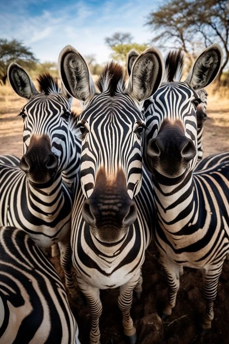 Zebra Images Animals, Animals Wild Amazing Photos, Animals Beautiful Amazing Photos, Zebra Images, Animal Selfies, Zebra Pictures, African Wildlife Photography, Group Selfie, Regard Animal