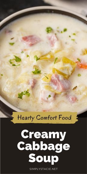 Cabbage Chowder Soup Recipes, Creamy Cabbage Soup Recipe, Creamy Cabbage Soup, Cabbage Soup Crockpot, Cabbage Soup Diet Plan, Creamy Cabbage, Soup Hearty, Easy Soup Recipe, Cabbage Soup Diet Recipe