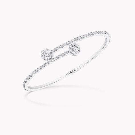 Laurence Graff Signature Wraparound Diamond Bangle, Graff Jewelry, Graff Diamonds, Trendy Jewerly, Stackable Bangles, Golden Trio, The Bangles, Stylish Earrings, Accessories Silver, Diamond Bangles Bracelet