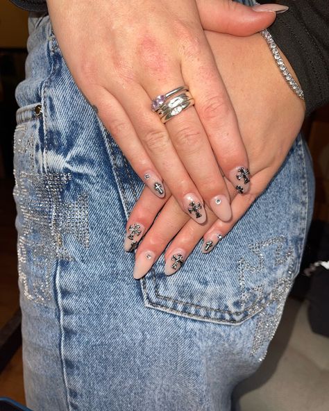 Chrome hearts nails have me in a choke hold ⛓️🩶 @nsinails @shein_gb @beetlesgelpolish #chorleynails #chromeheartsnails #chromehearts #nailsnailsnails #nailsofinstagram #nailsoftheday Heart Nail Designs, Chrome Hearts, Heart Nails, Nail Designs, Nail Art, Nails