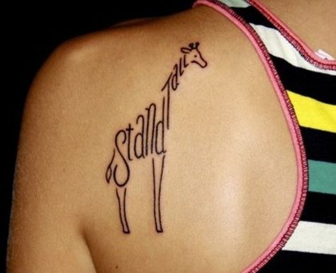 19 Beautiful Tattoos That Have A Deeper Meaning Behind Them - CheezCake - Parenting | Relationships | Food | Lifestyle Stand Tall Tattoo, Typographic Tattoo, Giraffe Tattoo, Tattoo Son, Simple Tattoos For Women, Cute Hand Tattoos, Clever Tattoos, Simple Tattoo Designs, Hand Tattoos For Women