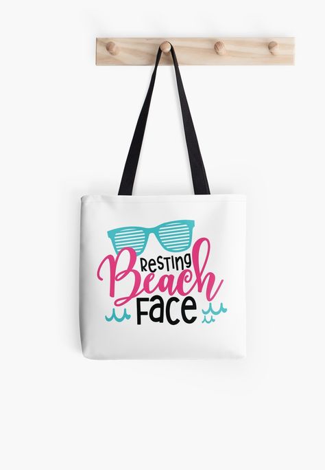 Resting Beach Face Summer Vacation Quote Tote Bag Bedtime Quotes, Summer Vacation Quotes, Summer Quote, Resting Beach Face, Beach Totes, Funny Bags, Cricut Mat, Quote Tote Bag, Canvas Totes